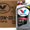 Valvoline Full Synthetic High Mileage with MaxLife Technology SAE 0W-20 Motor Oil 5 QT, Case of 3