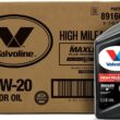 Valvoline High Mileage 150K with Maxlife Plus Technology Motor Oil SAE 5W-20 1 QT, Case of 6