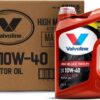 Valvoline High Mileage with MaxLife Technology SAE 10W-40 Synthetic Blend Motor Oil 5 QT, Case of 3