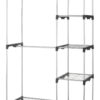 Whitmor Double Rod Closet System, Metal with Resin Connectors, Silver and Black
