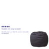 Flash Furniture Small Solid Gray Refillable Bean Bag Chair for Kids and Teens