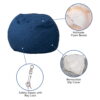 Flash Furniture Small Denim Refillable Bean Bag Chair for Kids and Teens