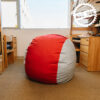 Big Joe Fuf Medium Foam Filled Bean Bag Chair, Kids and Teens, Scarlet/Grey Lenox, 3ft Big
