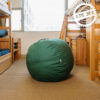 Big Joe Fuf Medium Foam Filled Bean Bag Chair, Kids and Teens, Collegiate Green Lenox, 3ft Big