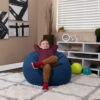 Flash Furniture Small Denim Refillable Bean Bag Chair for Kids and Teens