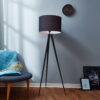 Teamson Home Romanza 60.23" Postmodern Tripod Floor Lamp with Drum Shade, Matte Black Teamson Home Romanza 60.23" Postmodern Tripod Floor Lamp with Drum Shade, Matte Black