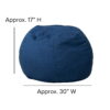Flash Furniture Small Denim Refillable Bean Bag Chair for Kids and Teens