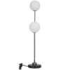 DecMode 31" 2 Light Orb Silver Table Lamp with White Glass Shade DecMode 31" 2 Light Orb Silver Table Lamp with White Glass Shade