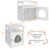 SmileMart Wooden Cat Litter Box End Table White