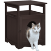 SmileMart Wooden Cat Litter Box End Table Pet Hidden Furniture, Espresso