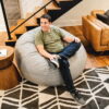 Big Joe Fuf Large Bean Bag Chair, Lenox 4ft, Fog