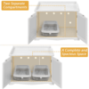 SmileMart Wooden Pet Litter Box for Pets Cat Hidden Washroom Bathroom with Door, White