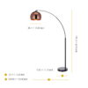 Teamson Home Arquer Arc 66.93" Metal Floor Lamp with Bell Shade, Rose Gold Teamson Home Arquer Arc 66.93" Metal Floor Lamp with Bell Shade, Rose Gold
