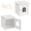 SmileMart Wooden Enclosed Litter Box Cat House Side Table, White