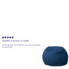 Flash Furniture Small Denim Refillable Bean Bag Chair for Kids and Teens