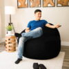 Big Joe Fuf Large Bean Bag Chair, Plush 4ft, Black