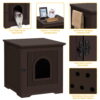 SmileMart Wooden Enclosed Litter Box Cat House Side Table, Espresso