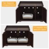 SmileMart Wooden Pet Litter Box End Table with Door Espresso