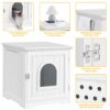 SmileMart Wooden Enclosed Litter Box Cat House Side Table, White