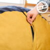 Big Joe Fuf Medium Foam Filled Bean Bag Chair, Kids and Teens, Blue/Gold Lenox, 3ft Big