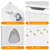 SmileMart Wooden Cat Litter Box Side Table Washroom Storage Bench with Divider, White