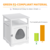 SmileMart Wooden Cat Litter Box End Table White