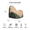 Big Joe Warp Bean Bag Chair, Kids/Teens, Spandex/Smartmax 2.5ft, Green Camo/Tan