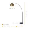Teamson Home Arquer Arc 66.93" Metal Floor Lamp with Bell Shade, Gold Teamson Home Arquer Arc 66.93" Metal Floor Lamp with Bell Shade, Gold