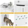 SmileMart Wooden Pet Litter Box for Pets Cat Hidden Washroom Bathroom with Door, White