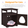 SmileMart Wooden Cat Litter Box End Table Pet Hidden Furniture, Espresso