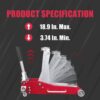 Big Red AT830003XLR 3-Ton Low-Profile Aluminum Floor Jack with Dual Piston Speedy Lift
