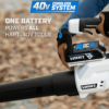 HART 40-Volt 120 MPH at 450 CFM 450 CFM Battery Powered Axial Blower Kit, (1) 4.0 Ah Lithium-Ion Battery