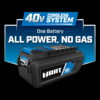 HART 40V Cordless 600 CFM Brushless Axial Blower, (1) 4.0 Ah Lithium-Ion Battery