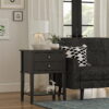 Desert Fields Eclectic Boho Accent Table with 2 Drawers, Black