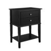 Desert Fields Eclectic Boho Accent Table with 2 Drawers, Black