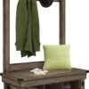 Ameriwood Home Wildwood Wood Veneer Entryway Hall Tree with Storage Bench, Rustic Gray Ameriwood Home Wildwood Wood Veneer Entryway Hall Tree with Storage Bench, Rustic Gray