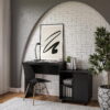 Ameriwood Home Renwick Computer Desk and Cabinet Combo, Black