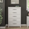 Ameriwood Home Abilene 5 Drawer Tall Dresser with Easy SwitchLock Assembly, Ivory Oak