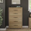 Ameriwood Home Abilene 5 Drawer Tall Dresser with Easy SwitchLock Assembly, Natural