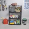 BLACK+DECKER, 4-Tier Medium Duty Solid Storage Shelf, 75lbs/Shelf (52.1”H x 34.8”W x 14.6”D), Plastic Shelving Unit