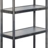 BLACK+DECKER, 4-Tier Medium Duty Solid Storage Shelf, 75lbs/Shelf (52.1”H x 34.8”W x 14.6”D), Plastic Shelving Unit