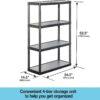 BLACK+DECKER, 4-Tier Medium Duty Solid Storage Shelf, 75lbs/Shelf (52.1”H x 34.8”W x 14.6”D), Plastic Shelving Unit