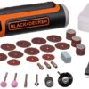 BLACK+DECKER 8V MAX* Rotary Tool with Accessory Kit, Versatile, Cordless, 35-Piece (BCRT8K35APB)