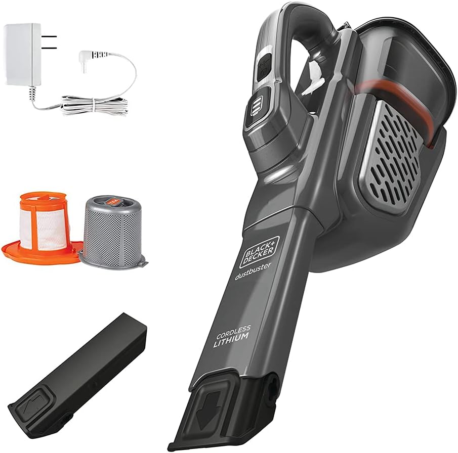 BLACK+DECKER 20V Cordless Handheld Vacuum with Pivoting Nozzle  and Washable Filter (BDH2000L), Black - Household Handheld Vacuums