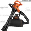 BLACK+DECKER Electric Leaf Blower, Leaf Vacuum and Mulcher 3 in 1, 250 mph Airflow, 400 cfm Delivery Power, Reusable Bag Included, Corded (BEBL7000)