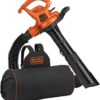 BLACK+DECKER Electric Leaf Blower, Leaf Vacuum and Mulcher 3 in 1, 250 mph Airflow, 400 cfm Delivery Power, Reusable Bag Included, Corded (BEBL7000)