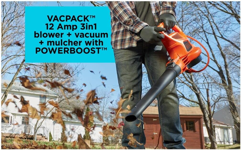 Black & Decker Bebl7000 3-in-1 Vacpack Leaf Blower/Vacuum/Mulcher, 12-Amp - Quantity 1