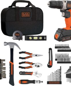 BLACK+DECKER Home Tool Kit with 20V MAX Drill Driver, 83-Piece (BDPK70284C1AEV)