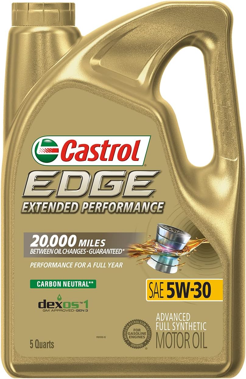 Castrol Edge Extended Performance 5W-30 Advanced Full Synthetic Motor Oil,  5 Quarts, Pack of 3 –