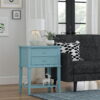 Desert Fields Eclectic Boho Accent Table with 2 Drawers, Blue